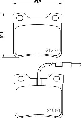 HELLA 8DB 355 008-171 - Bromsbeläggssats, skivbroms xdelar.se