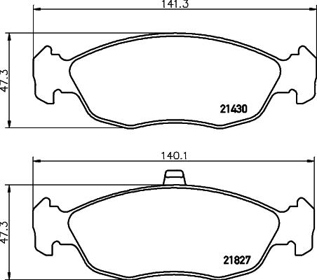 HELLA 8DB 355 008-291 - Bromsbeläggssats, skivbroms xdelar.se