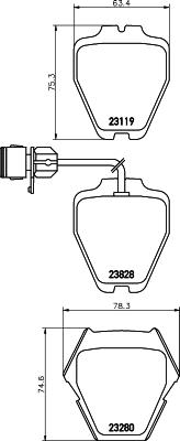 HELLA 8DB 355 008-791 - Bromsbeläggssats, skivbroms xdelar.se