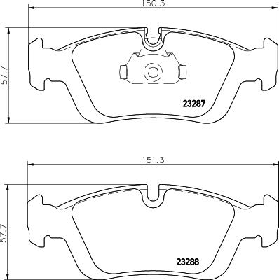 HELLA 8DB 355 008-741 - Bromsbeläggssats, skivbroms xdelar.se