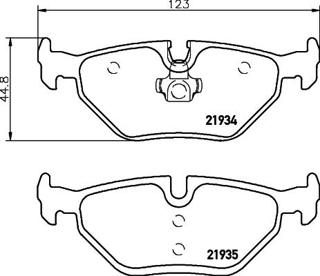 HELLA 8DB 355 008-761 - Bromsbeläggssats, skivbroms xdelar.se