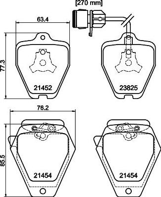 HELLA 8DB 355 008-781 - Bromsbeläggssats, skivbroms xdelar.se