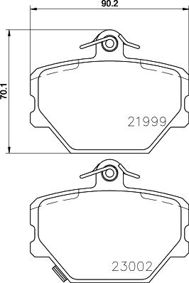 HELLA 8DB 355 008-721 - Bromsbeläggssats, skivbroms xdelar.se