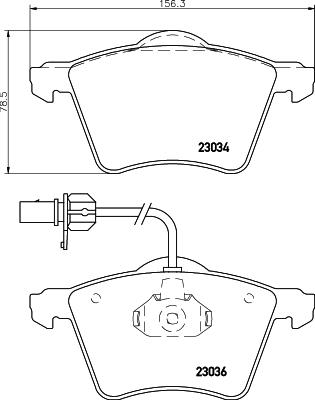 HELLA 8DB 355 008-771 - Bromsbeläggssats, skivbroms xdelar.se