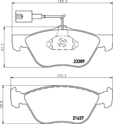 HELLA 8DB 355 007-931 - Bromsbeläggssats, skivbroms xdelar.se