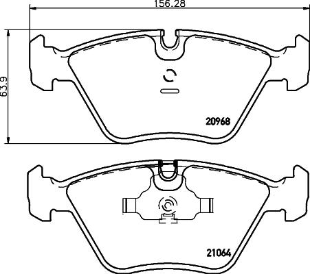 HELLA 8DB 355 007-411 - Bromsbeläggssats, skivbroms xdelar.se