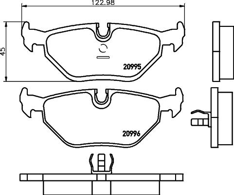 HELLA 8DB 355 007-421 - Bromsbeläggssats, skivbroms xdelar.se