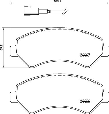 HELLA 8DB 355 019-901 - Bromsbeläggssats, skivbroms xdelar.se