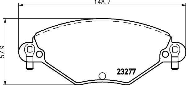 HELLA 8DB 355 019-411 - Bromsbeläggssats, skivbroms xdelar.se