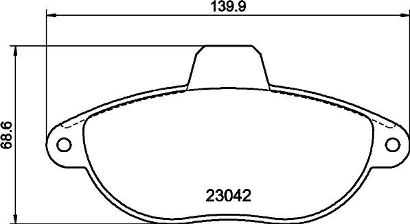 HELLA 8DB 355 019-251 - Bromsbeläggssats, skivbroms xdelar.se