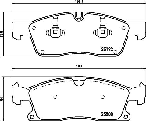 HELLA 8DB 355 019-821 - Bromsbeläggssats, skivbroms xdelar.se