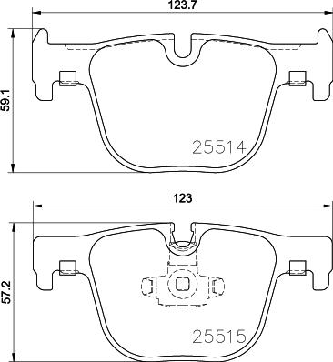 HELLA 8DB 355 019-781 - Bromsbeläggssats, skivbroms xdelar.se