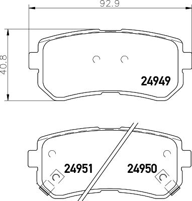 HELLA 8DB 355 014-911 - Bromsbeläggssats, skivbroms xdelar.se