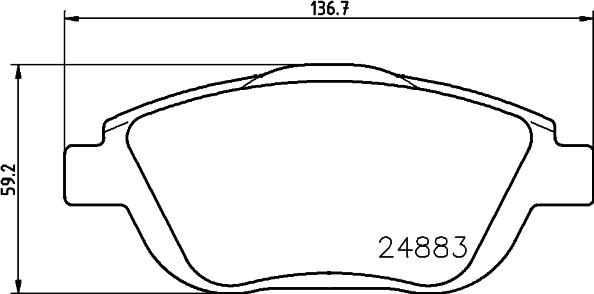 HELLA 8DB 355 014-551 - Bromsbeläggssats, skivbroms xdelar.se