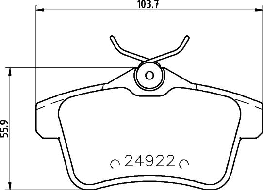 HELLA 8DB 355 014-531 - Bromsbeläggssats, skivbroms xdelar.se