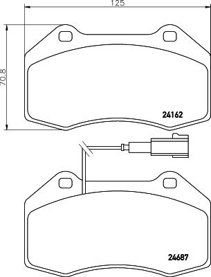 HELLA 8DB 355 014-061 - Bromsbeläggssats, skivbroms xdelar.se