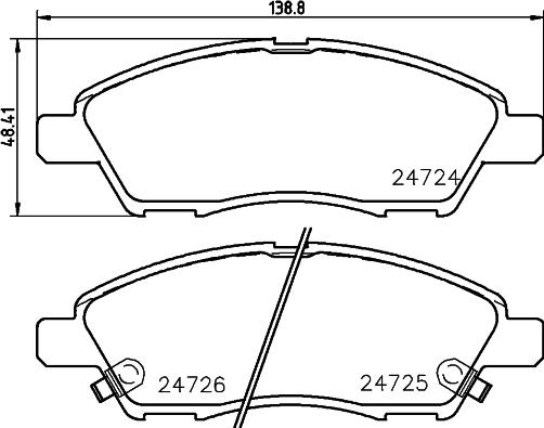 HELLA 8DB 355 014-071 - Bromsbeläggssats, skivbroms xdelar.se