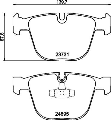 HELLA 8DB 355 014-141 - Bromsbeläggssats, skivbroms xdelar.se