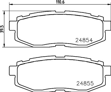 HELLA 8DB 355 014-341 - Bromsbeläggssats, skivbroms xdelar.se