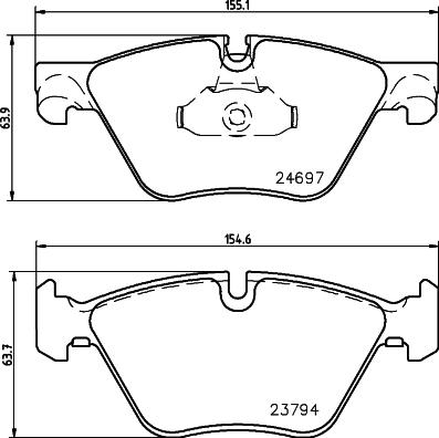 HELLA 8DB 355 014-351 - Bromsbeläggssats, skivbroms xdelar.se