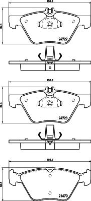 HELLA 8DB 355 014-291 - Bromsbeläggssats, skivbroms xdelar.se