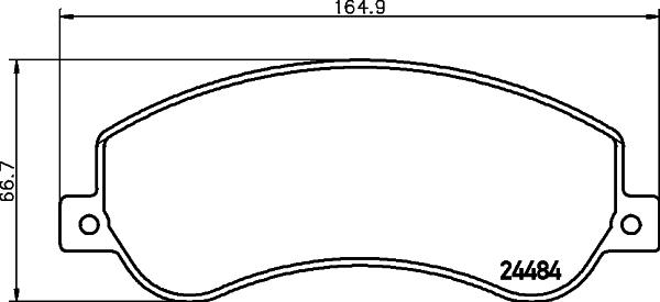 HELLA 8DB 355 015-401 - Bromsbeläggssats, skivbroms xdelar.se