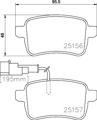 HELLA 8DB 355 015-541 - Bromsbeläggssats, skivbroms xdelar.se