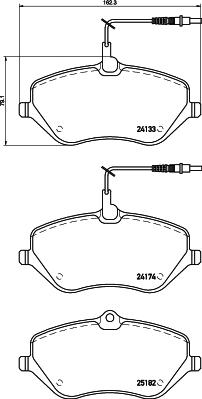 HELLA 8DB 355 015-621 - Bromsbeläggssats, skivbroms xdelar.se