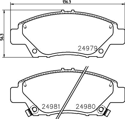 HELLA 8DB 355 015-001 - Bromsbeläggssats, skivbroms xdelar.se