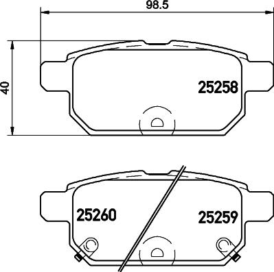 HELLA 8DB 355 015-871 - Bromsbeläggssats, skivbroms xdelar.se