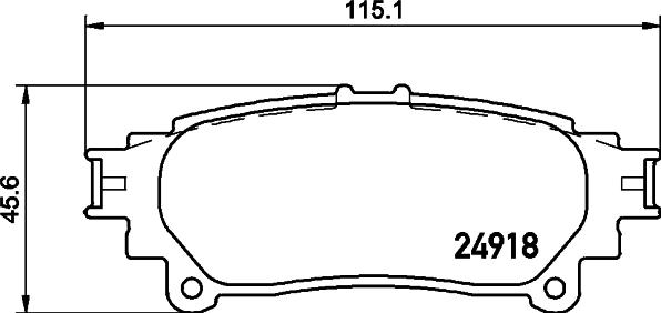 HELLA 8DB 355 015-371 - Bromsbeläggssats, skivbroms xdelar.se