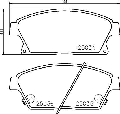 HELLA 8DB 355 015-241 - Bromsbeläggssats, skivbroms xdelar.se