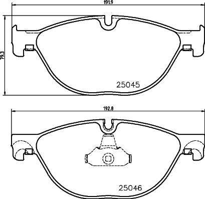 HELLA 8DB 355 015-251 - Bromsbeläggssats, skivbroms xdelar.se