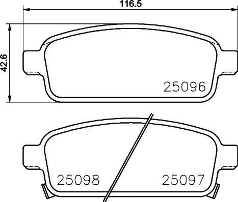 HELLA 8DB 355 015-221 - Bromsbeläggssats, skivbroms xdelar.se