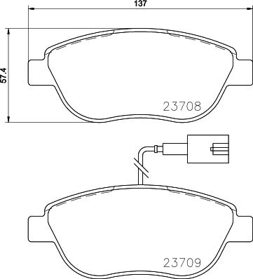 HELLA 8DB 355 015-791 - Bromsbeläggssats, skivbroms xdelar.se