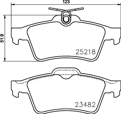 HELLA 8DB 355 015-741 - Bromsbeläggssats, skivbroms xdelar.se