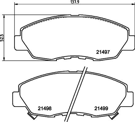 HELLA 8DB 355 016-511 - Bromsbeläggssats, skivbroms xdelar.se