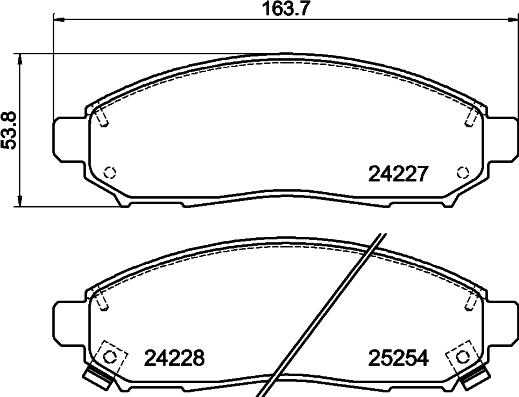 HELLA 8DB 355 016-121 - Bromsbeläggssats, skivbroms xdelar.se