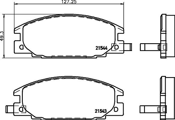 HELLA 8DB 355 016-341 - Bromsbeläggssats, skivbroms xdelar.se