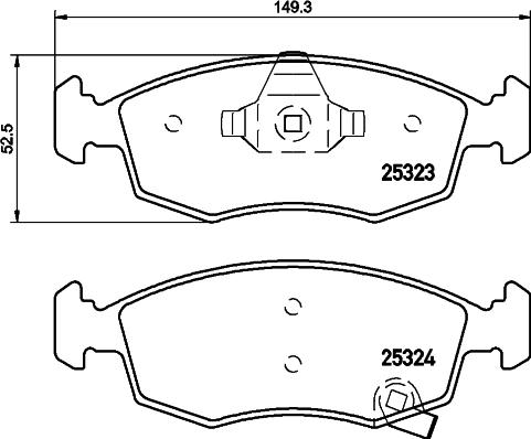 HELLA 8DB 355 016-231 - Bromsbeläggssats, skivbroms xdelar.se