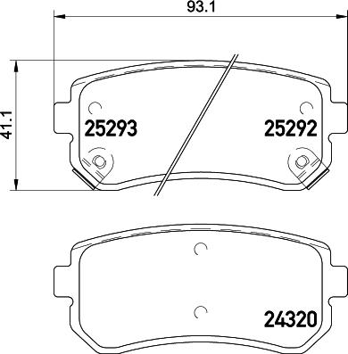 HELLA 8DB 355 016-221 - Bromsbeläggssats, skivbroms xdelar.se