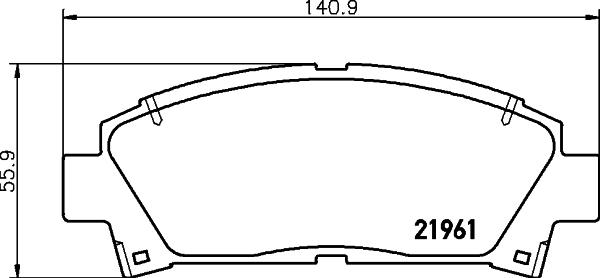 HELLA 8DB 355 016-721 - Bromsbeläggssats, skivbroms xdelar.se