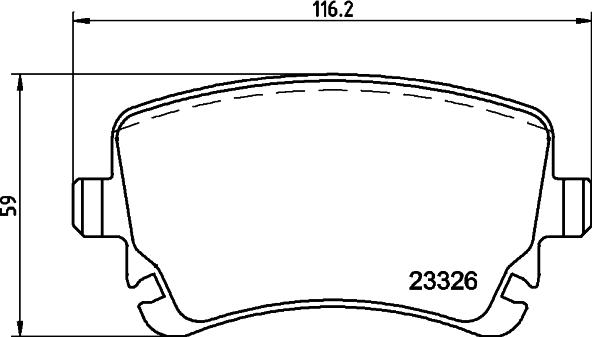 HELLA 8DB 355 010-971 - Bromsbeläggssats, skivbroms xdelar.se