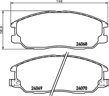 HELLA 8DB 355 010-451 - Bromsbeläggssats, skivbroms xdelar.se