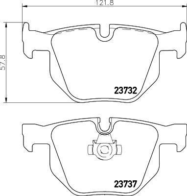 HELLA 8DB 355 010-471 - Bromsbeläggssats, skivbroms xdelar.se