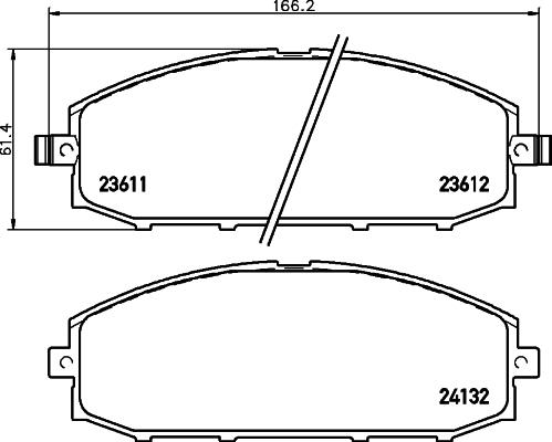 HELLA 8DB 355 010-511 - Bromsbeläggssats, skivbroms xdelar.se