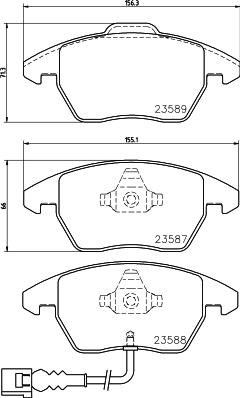 HELLA 8DB 355 010-581 - Bromsbeläggssats, skivbroms xdelar.se