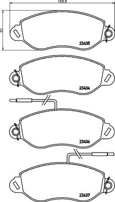 HELLA 8DB 355 010-531 - Bromsbeläggssats, skivbroms xdelar.se