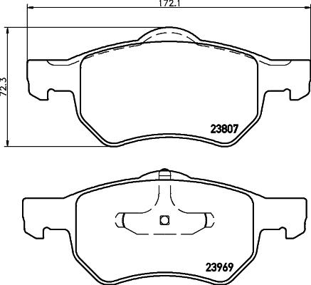 HELLA 8DB 355 010-641 - Bromsbeläggssats, skivbroms xdelar.se