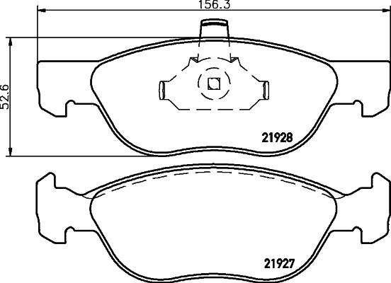 HELLA 8DB 355 010-181 - Bromsbeläggssats, skivbroms xdelar.se